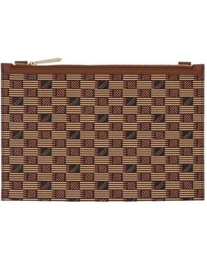 Moreau Pm Saint Multiple Monogram-Pattern Clutch - Brown
