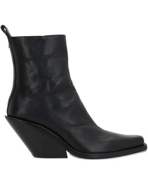 Ann Demeulemeester 75Mm Calf Leather Boots - Black