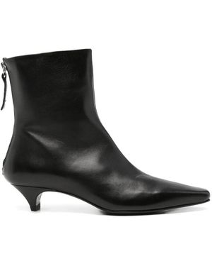 Halmanera Bottines À Détails De Surpiqûres - Noir