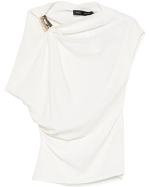 Proenza Schouler Draped Ring-Detail Blouse - White