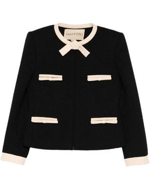 Valentino Garavani Plain Tweed Jacket - Black