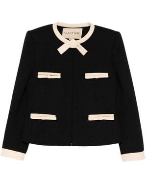 Valentino Garavani Plain Tweed Jacket - Black