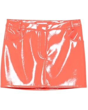Patrizia Pepe Gloss-Effect Mini Skirt - Pink