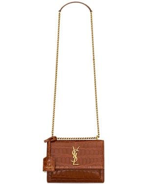 Saint Laurent Small Sunset Cross Body Bag - White