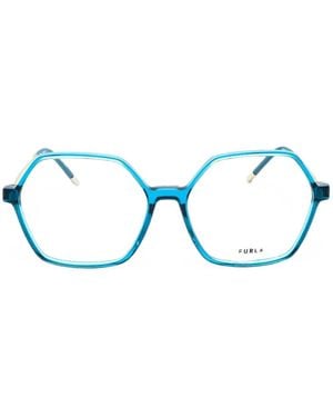 Furla Hexagonal-Frame Glasses - Blue