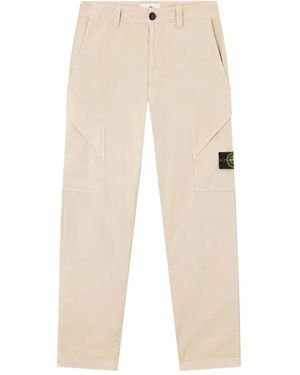 Stone Island Cargo-Pocket Trousers - Natural