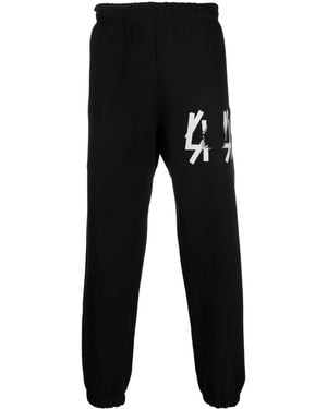44 Label Group Logo-print Cotton Track Trousers - Black