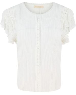 Ulla Johnson ラッフル Tシャツ - ホワイト