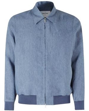 Gran Sasso Zip-Up Ribbed-Trim Jacket - Blue