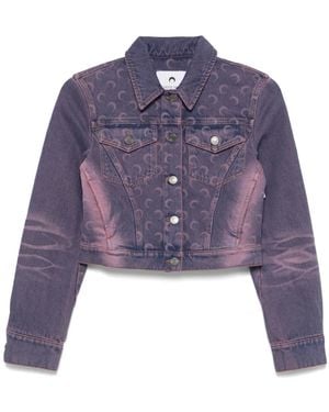 Marine Serre Moon Laser Jeansjacke - Lila