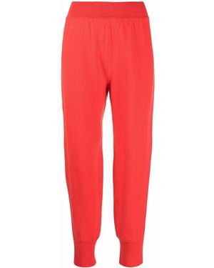 Alberta Ferretti Ribbed-Detailing Knitted Track Trousers - Red