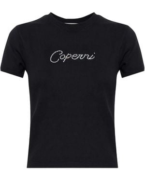 Coperni T-Shirt À Logo Strassé - Black