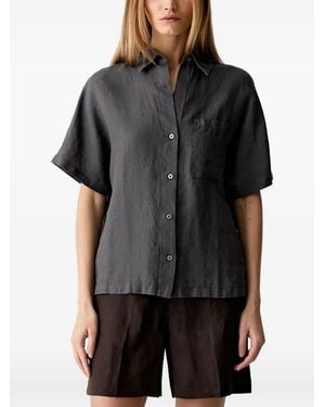 Marc O' Polo Camisa Con Botones Y Manga Corta - Negro