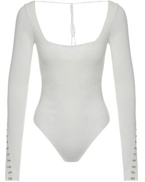 Anna October Langärmeliger Body - Weiß