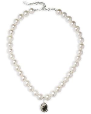 Completedworks Dendritic Agate And Pearl Necklace - White