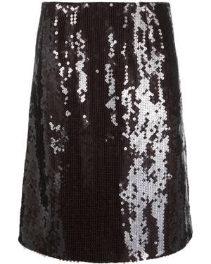 16Arlington Wile Sequinned Midi Skirt - Black