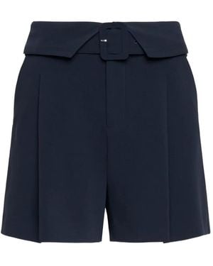 Cinq À Sept Lorena Belted-Pleated Short - Blue