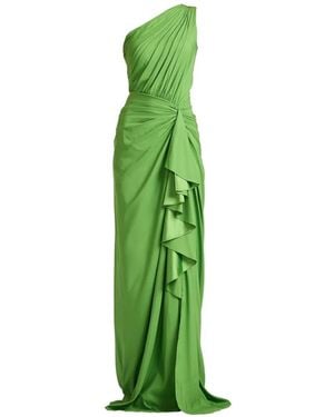 Tadashi Shoji Lena One-Shoulder Ruffled Maxi Dress - Green