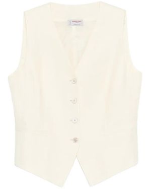Alberto Biani V-Neck Button Waistcoat - White