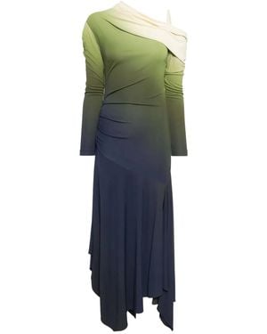 Monse Off-Shoulder Ombré Jersey Dress - Green