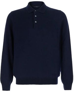 Tagliatore Button-Fastening Knitted Sweater - Blue