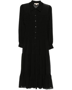 Michael Kors Smocked Shirt Dress - Black