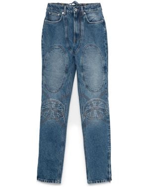 Jean Paul Gaultier Lace-Up Detail Jeans - Blue