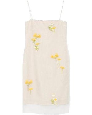 BERNADETTE Rachel Floral-Embroidered Midi Dress - White