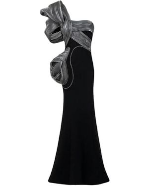 Gaby Charbachy One-Shoulder Mermaid Gown - Black