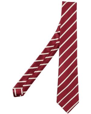 Kiton Diagonal-Stripe Tie - Red