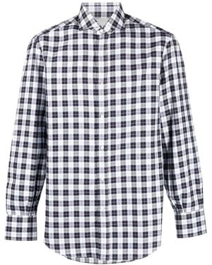 Brunello Cucinelli Check-Print Shirt - Blue