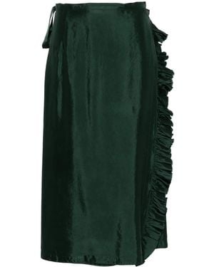 Aspesi Wrap-Design Midi Skirt - Green