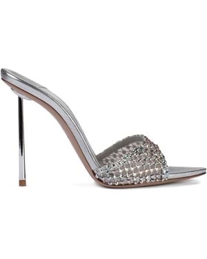 Le Silla Gilde Sandalen mit Kristallen 120mm - Mettallic