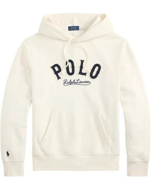 Polo Ralph Lauren The Rl Western Logo Fleece Hoodie - White