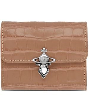 Vivienne Westwood Croc-Effect Orb Wallet - Brown
