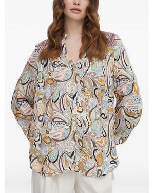 Mos Mosh Mmdetta Arzu Paisley-Print Shirt - Gray