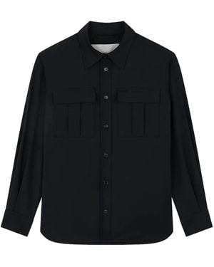 Paul & Shark Wool Flap-Pocket Overshirt - Black