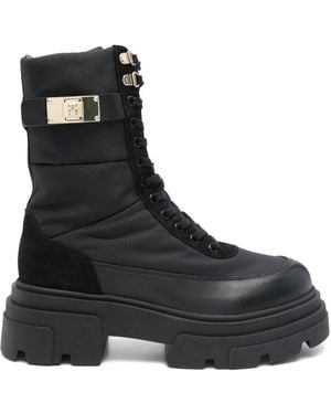 Tommy Hilfiger Leather Combat Boots - Black
