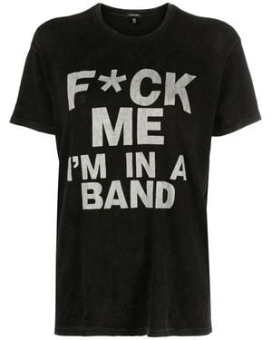 R13 Slogan-Print T-Shirt - Black