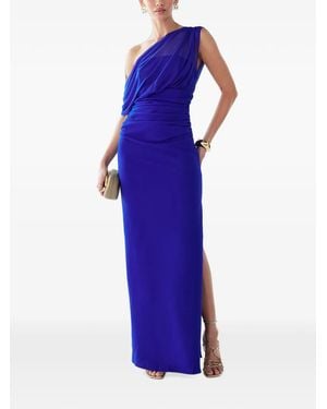 BWLDR Frea One-Shoulder Draped Maxi Dress - Purple