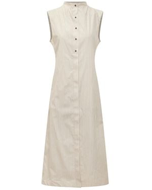 Loulou de Saison Pinstripe Sleeveless Dress - White