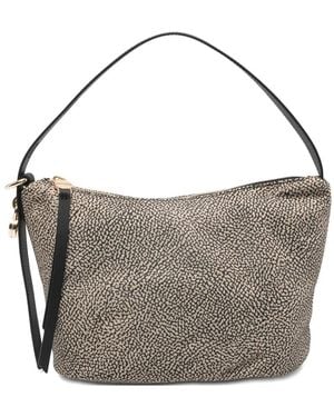Borbonese Patterned Zipped Tote Bag - Grey