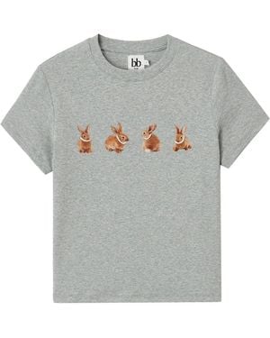 B+ AB Rabbit-Graphic T-Shirt - Gray