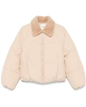 Sandro Zip-Up Puffer Jacket - Natural