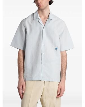 Paul Smith Bird-Embroidered Short-Sleeve Shirt - White