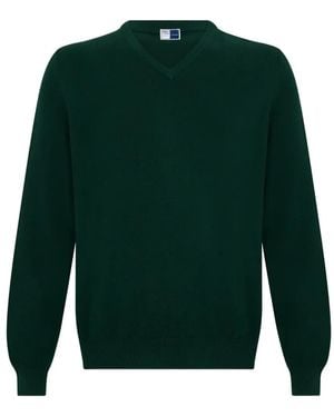 Fedeli V-Neck Cashmere Sweater - Green