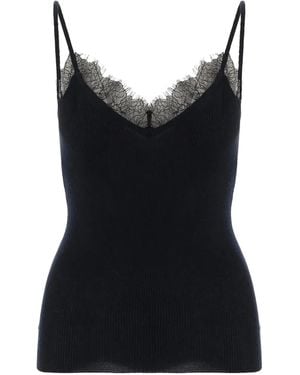 arch4 Ribbed Lace Top - Black