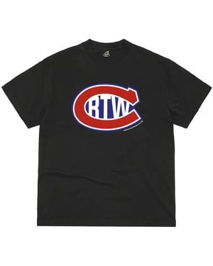 corteiz Logo-Print T-Shirt - Black