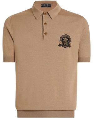 Dolce & Gabbana Polo À Appliqué - Natural