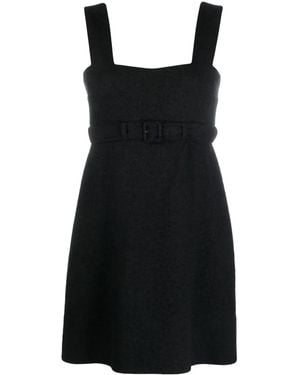 Patou Corsage Belted Mini Dress - Black